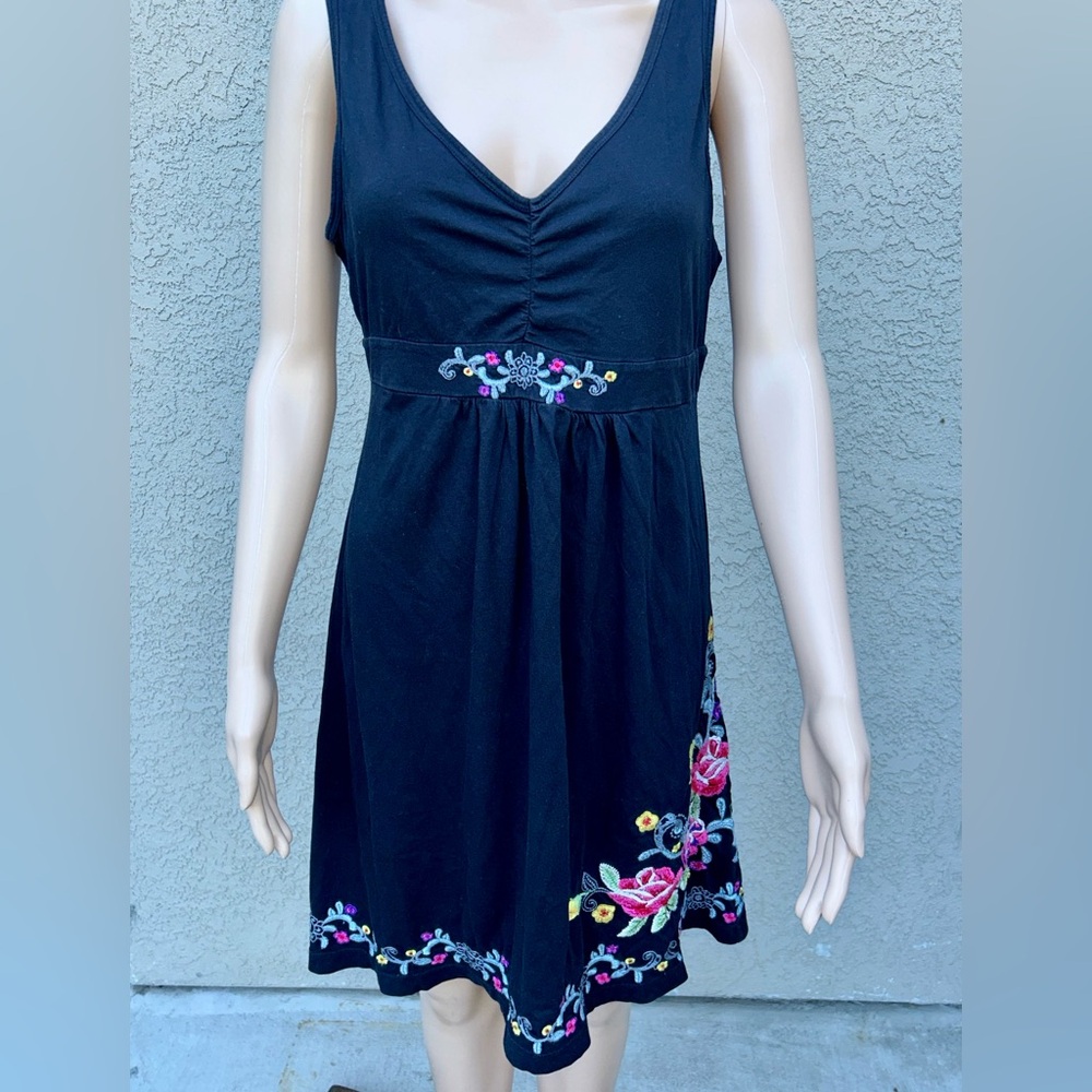 Johnny Was Embroidered Tank Dress sz M